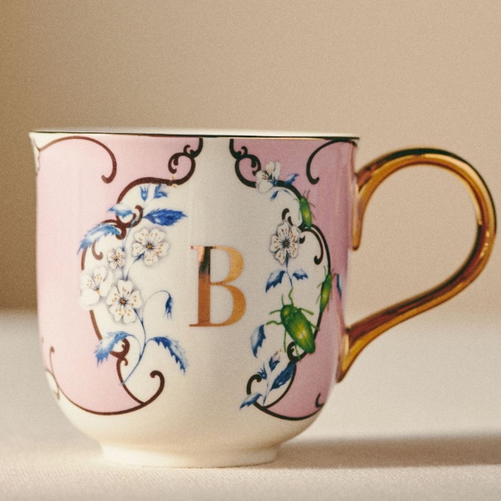 Alphabet Letters Lou Rota Nature Mugs B monogram